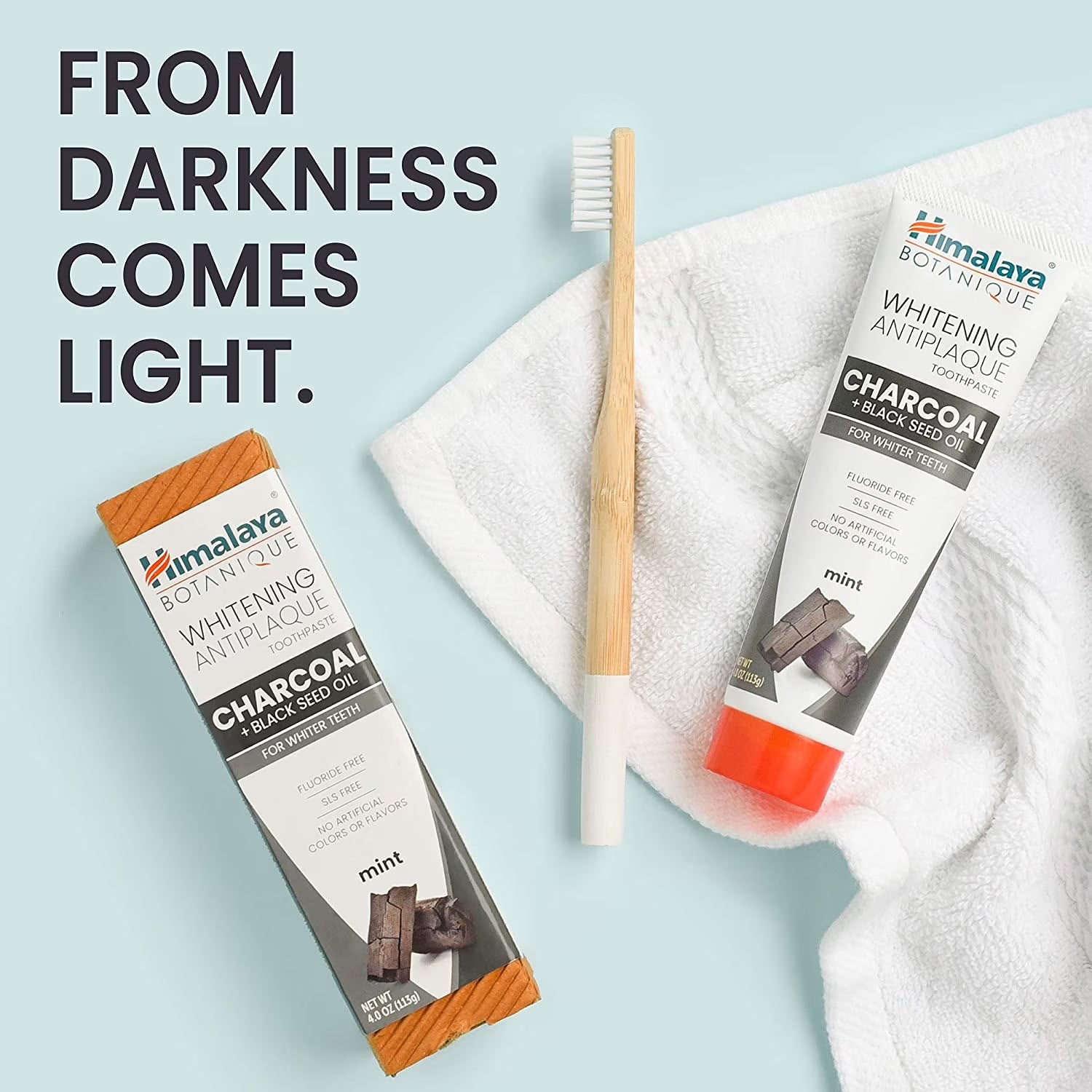 Botanique Whitening Antiplaque Toothpaste, Mint Flavor with Charcoal & Black Seed Oil, 4 Oz, 2 Pack