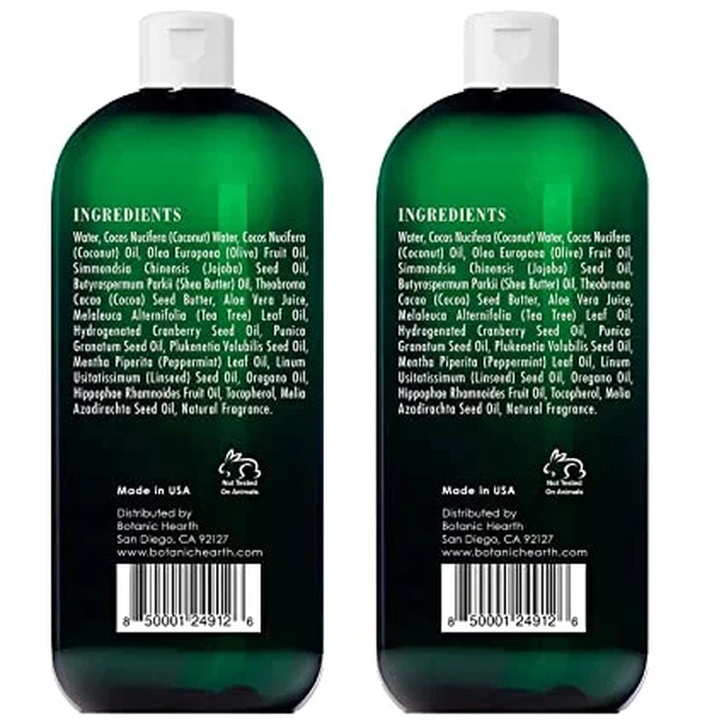 Tea Tree Body Wash for Dry Itchy Skin, Antifungal Body Wash with Tea Tree Oil, Sulfate & Paraben Free, 16 Fl Oz, Pack of 2