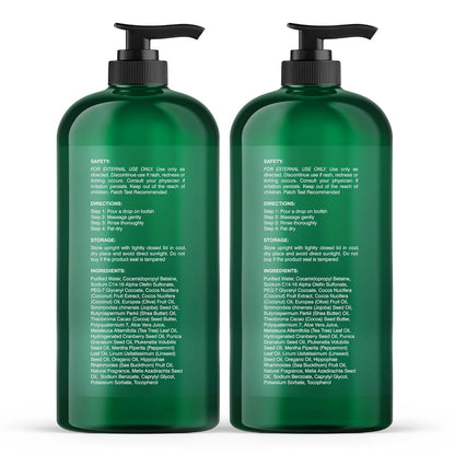 Tea Tree Body Wash for Dry Itchy Skin, Antifungal Body Wash with Tea Tree Oil, Sulfate & Paraben Free, 16 Fl Oz, Pack of 2