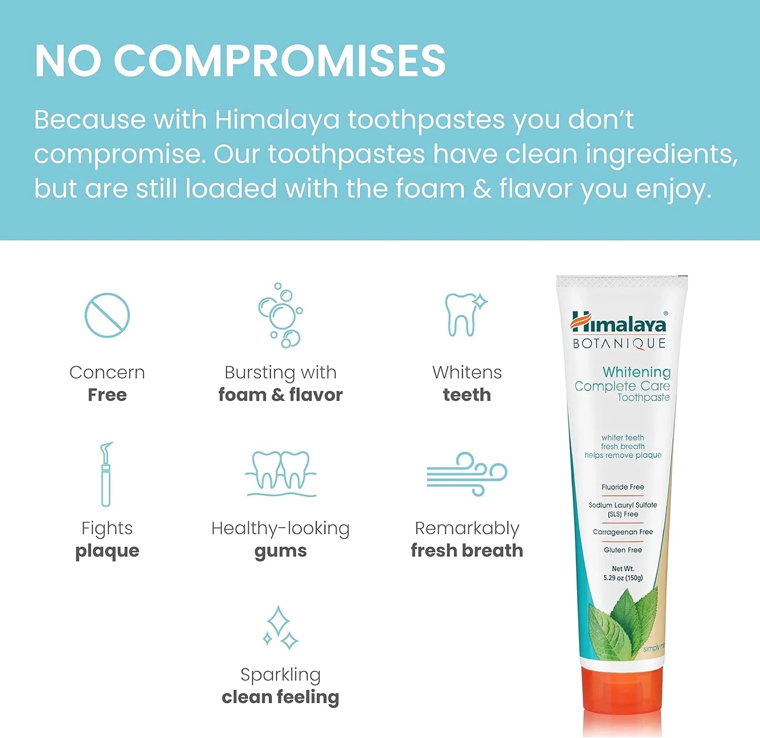 Botanique Whitening Complete Care Toothpaste, Mint Flavor, 5.29 Oz, 2 Pack