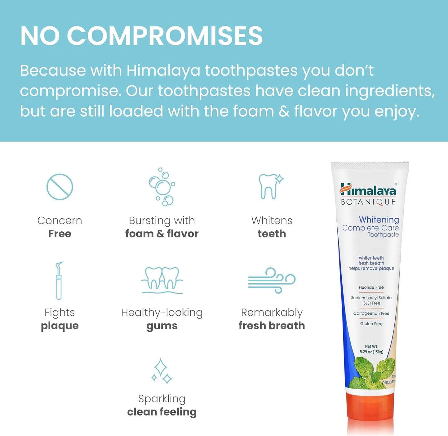 Botanique Whitening Complete Care Toothpaste, Peppermint Flavor, 5.29 Oz, 2 Pack