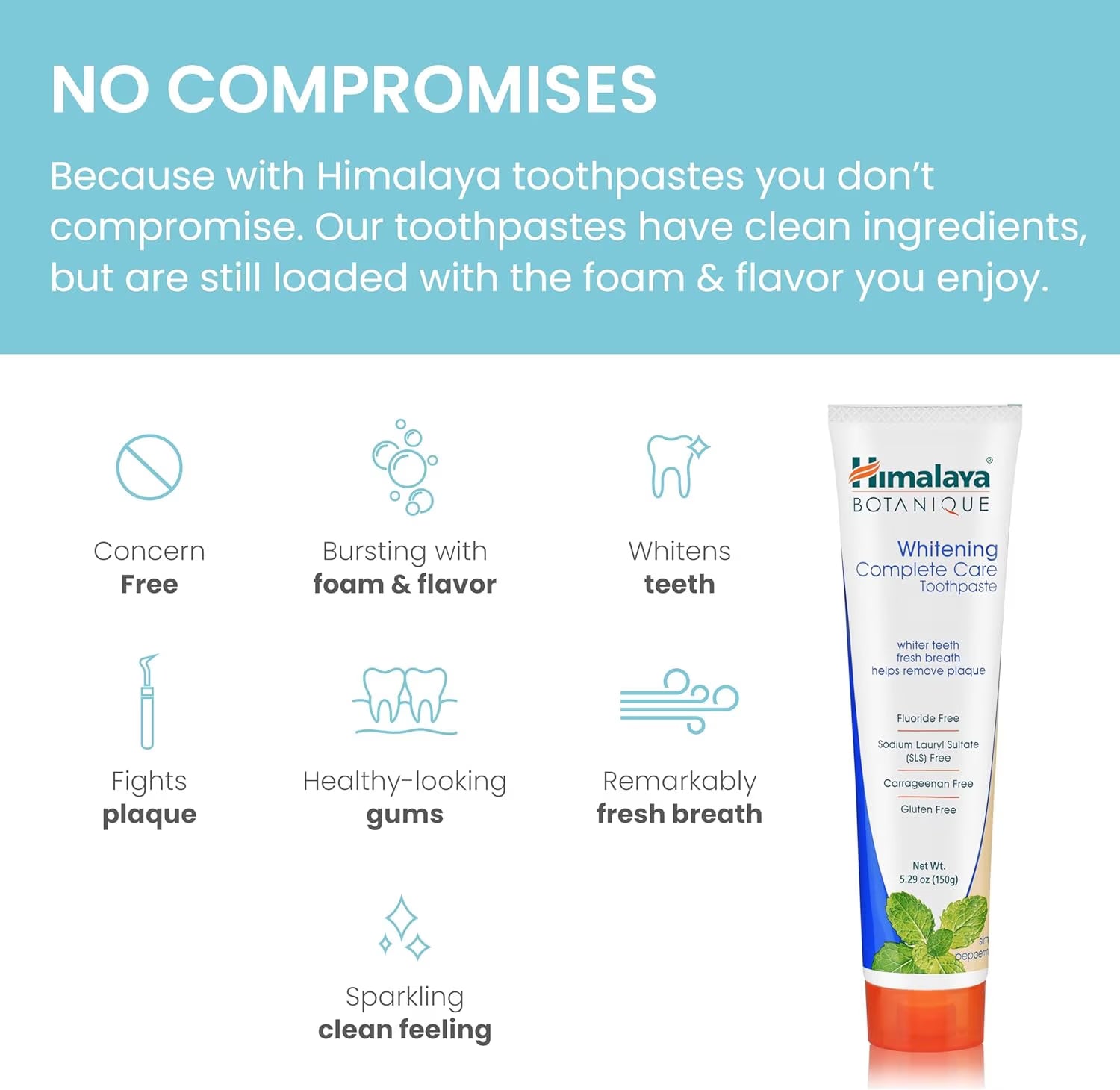 Botanique Whitening Complete Care Toothpaste, Peppermint Flavor, 5.29 Oz, 2 Pack