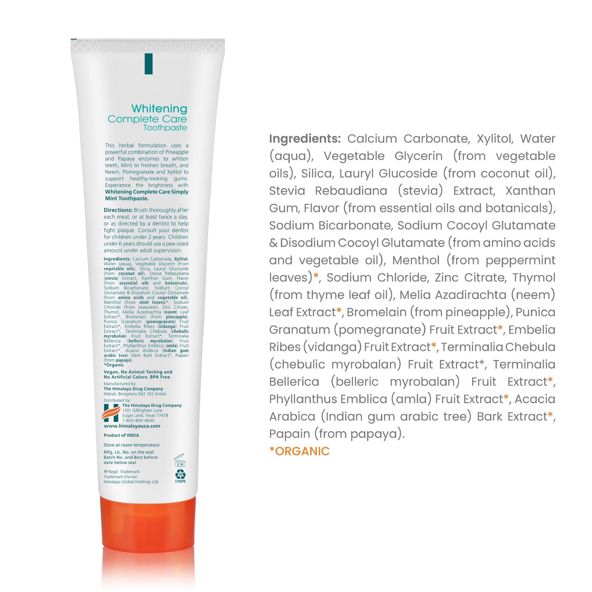 Botanique Whitening Complete Care Toothpaste, Mint Flavor, 5.29 Oz, 2 Pack